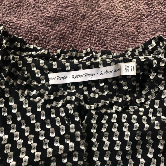 & Other Stories Black and White Pattern Blouse - Picture 4 of 11